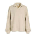 Collar Frayed Long Sleeve Tee