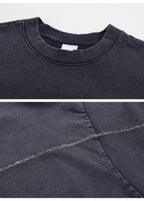 Contrast Stitching Spliced Long Sleeve Tee