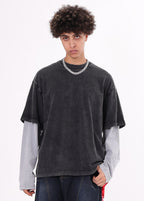 Mock Two-Piece Long Sleeve Tee