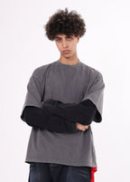 Mock Two-Piece Long Sleeve Tee