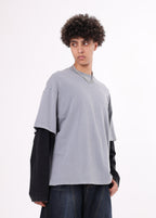Mock Two-Piece Long Sleeve Tee