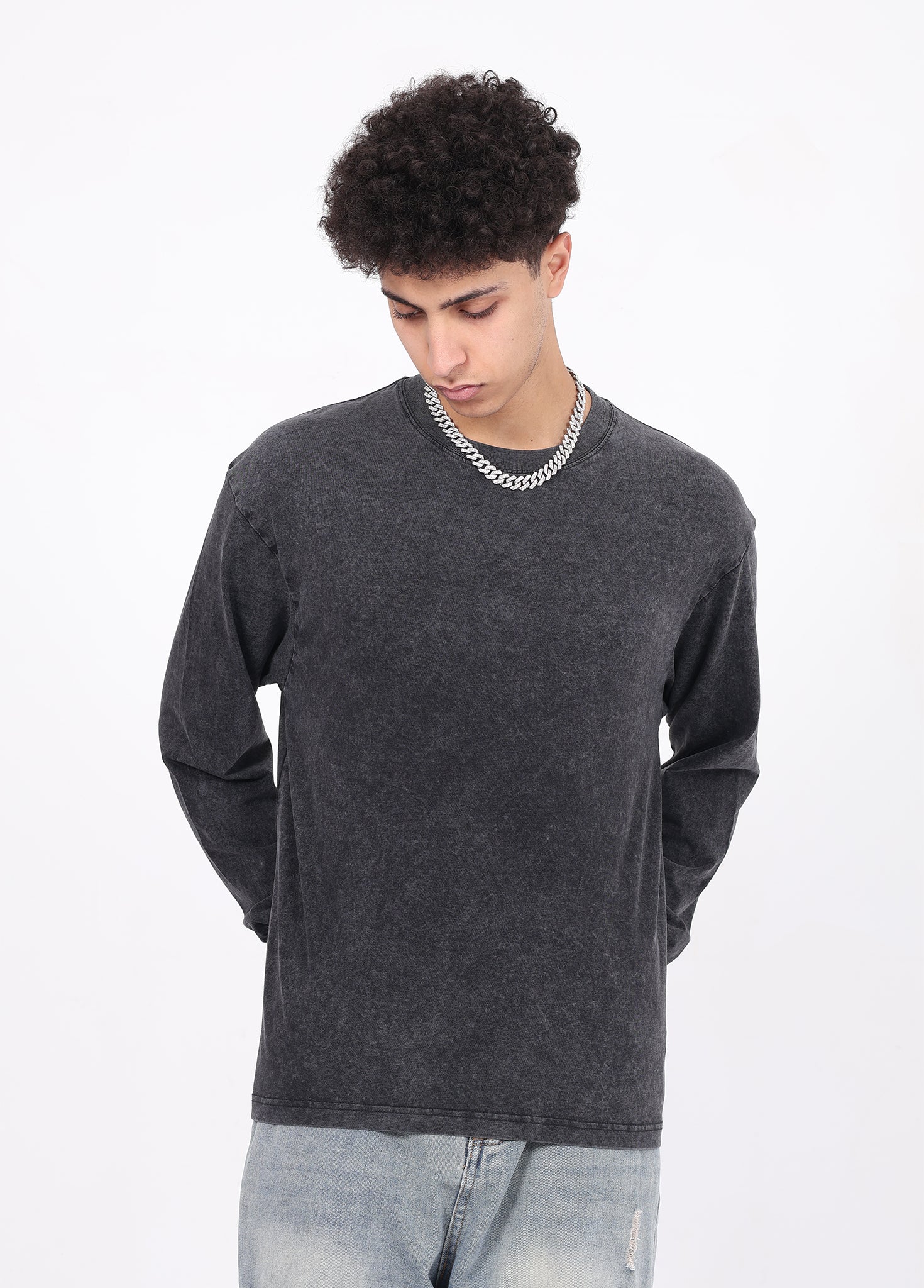Vintage distressed long-sleeve t-shirt