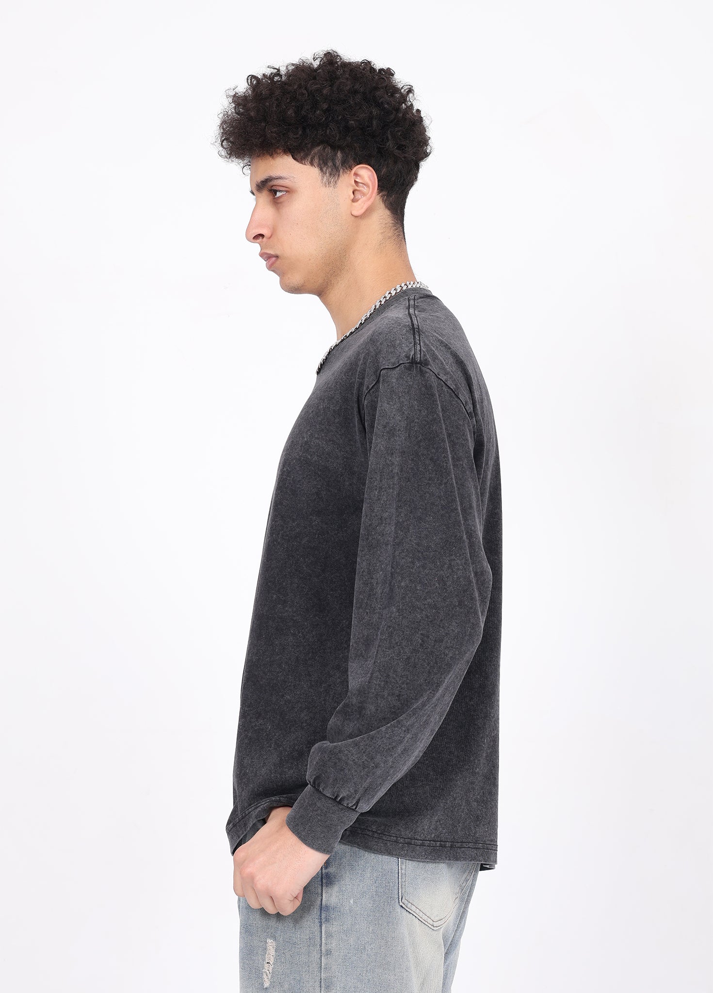 Vintage distressed long-sleeve t-shirt