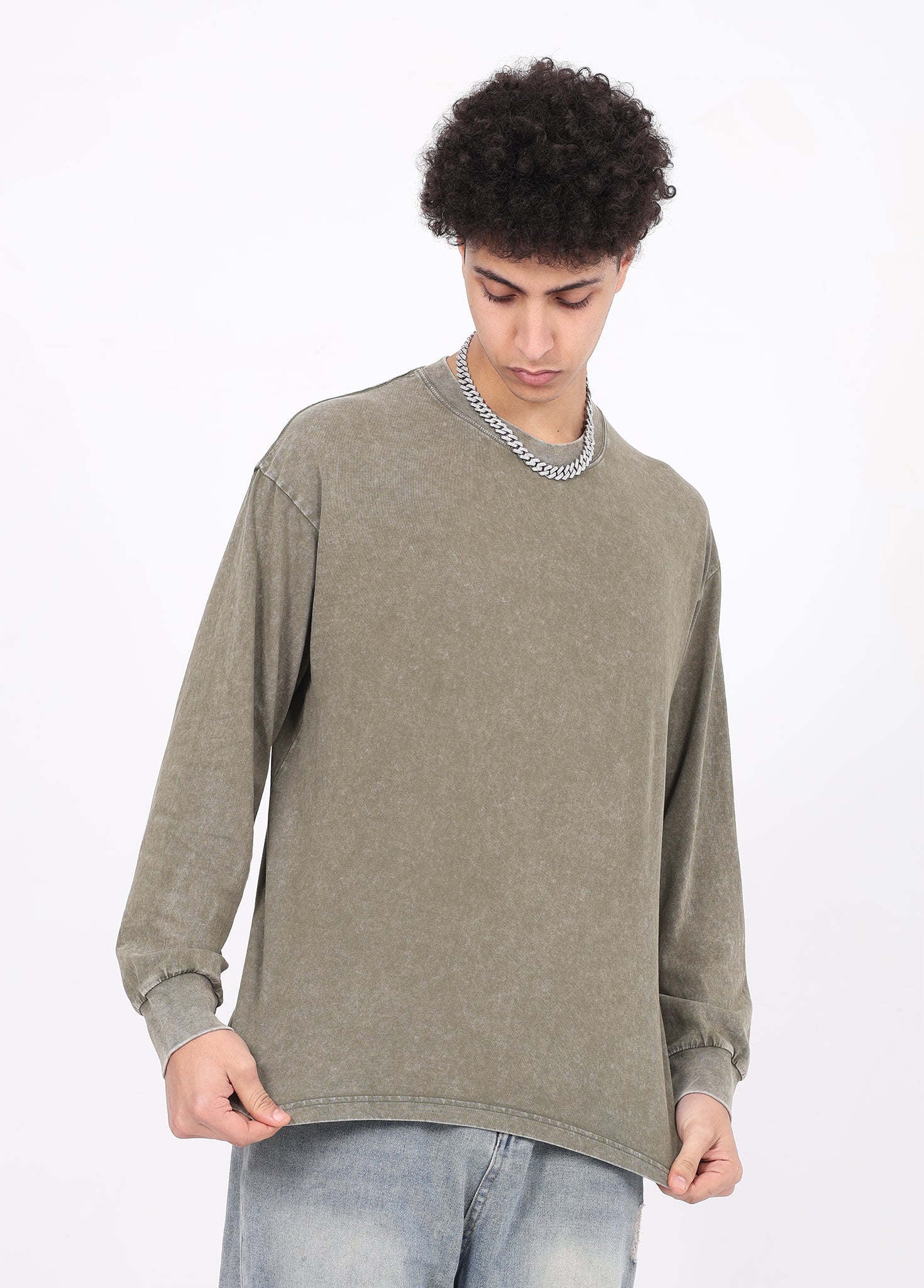 Vintage distressed long-sleeve t-shirt