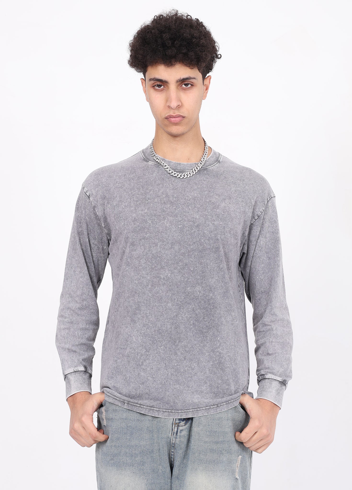 Vintage distressed long-sleeve t-shirt