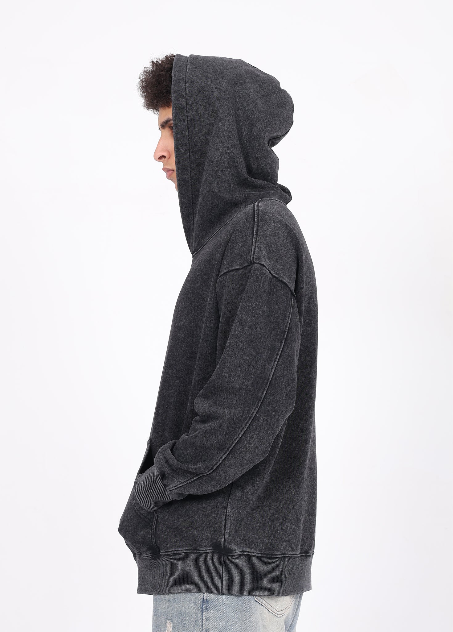 Drop-shoulder Oversized Hooded