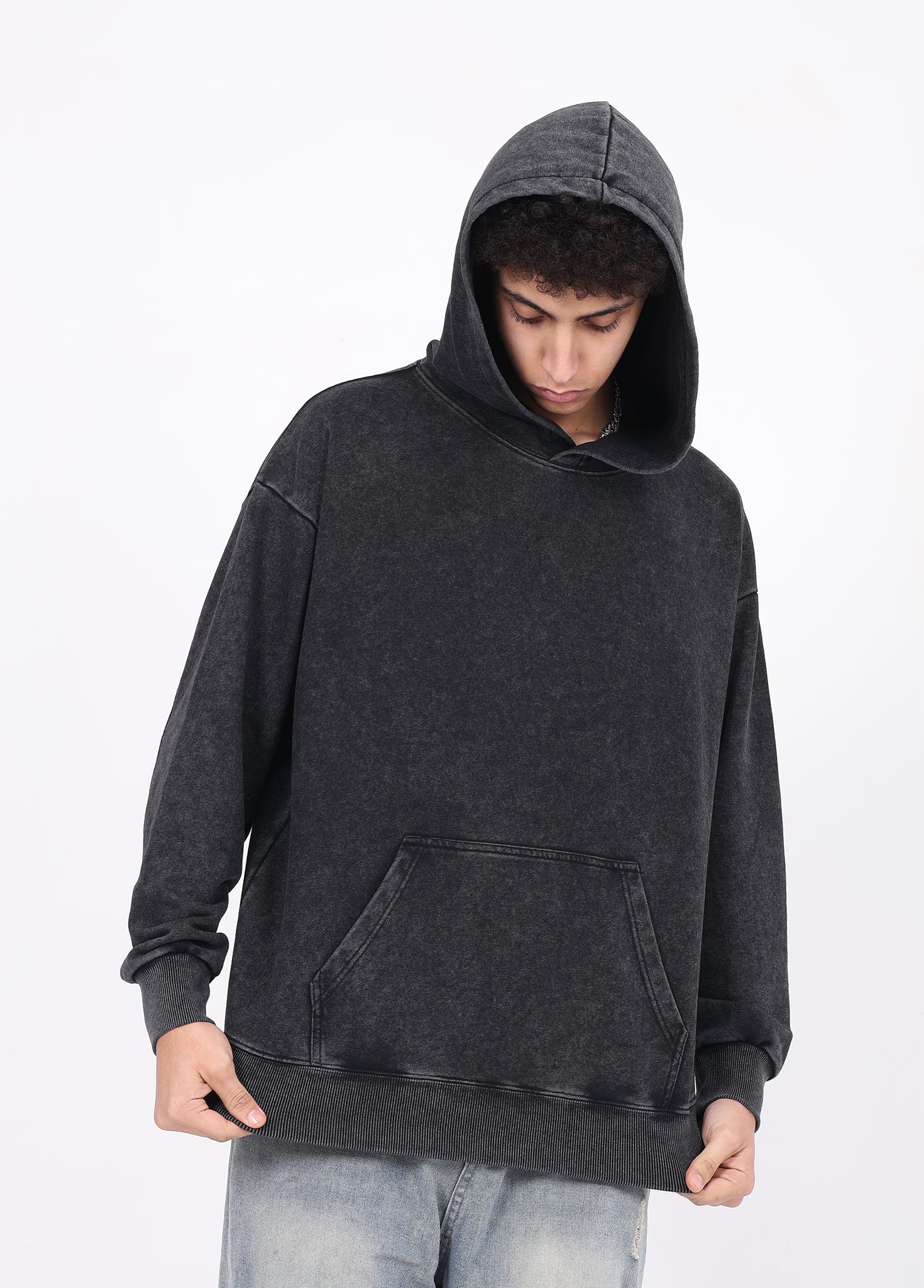 Drop-shoulder Oversized Hooded