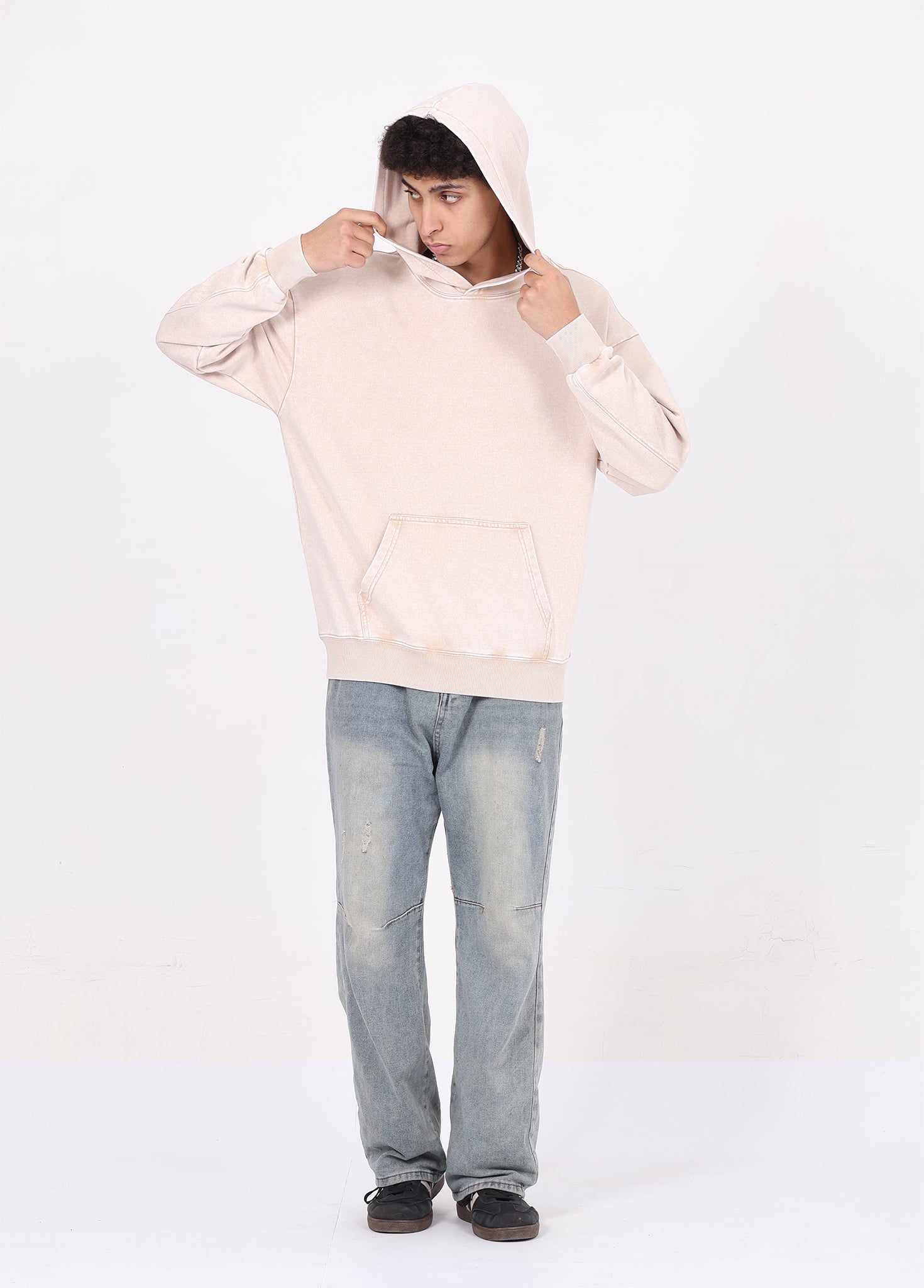 Drop-shoulder Oversized Hooded