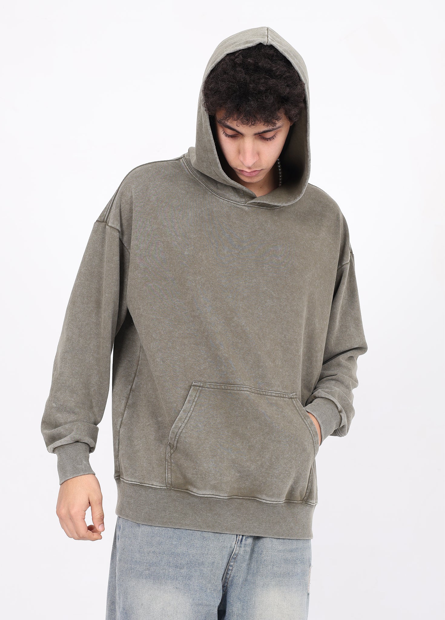Drop-shoulder Oversized Hooded