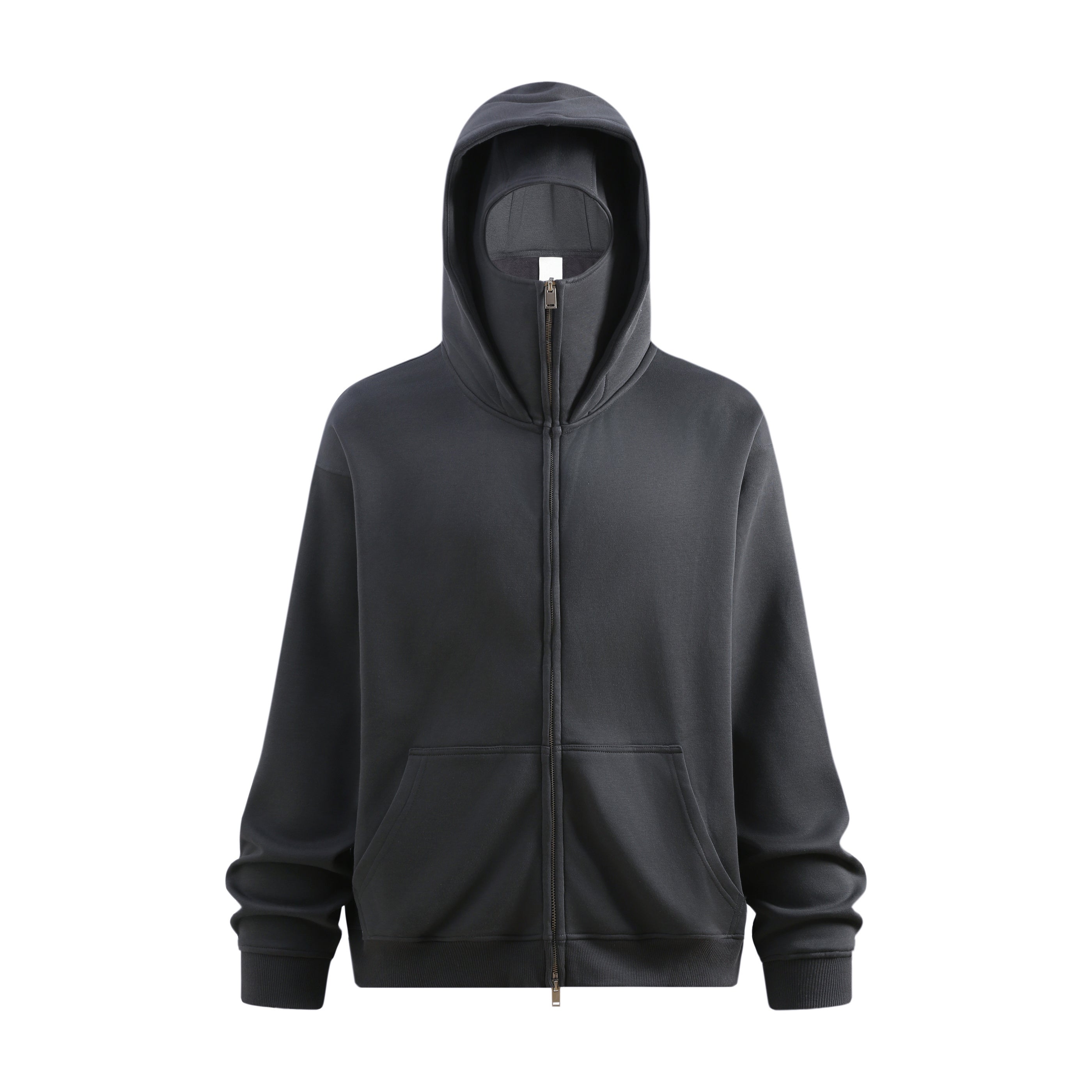 Dustproof Hidden Face Mask Silhouette Sports Zipper-up Hoodie