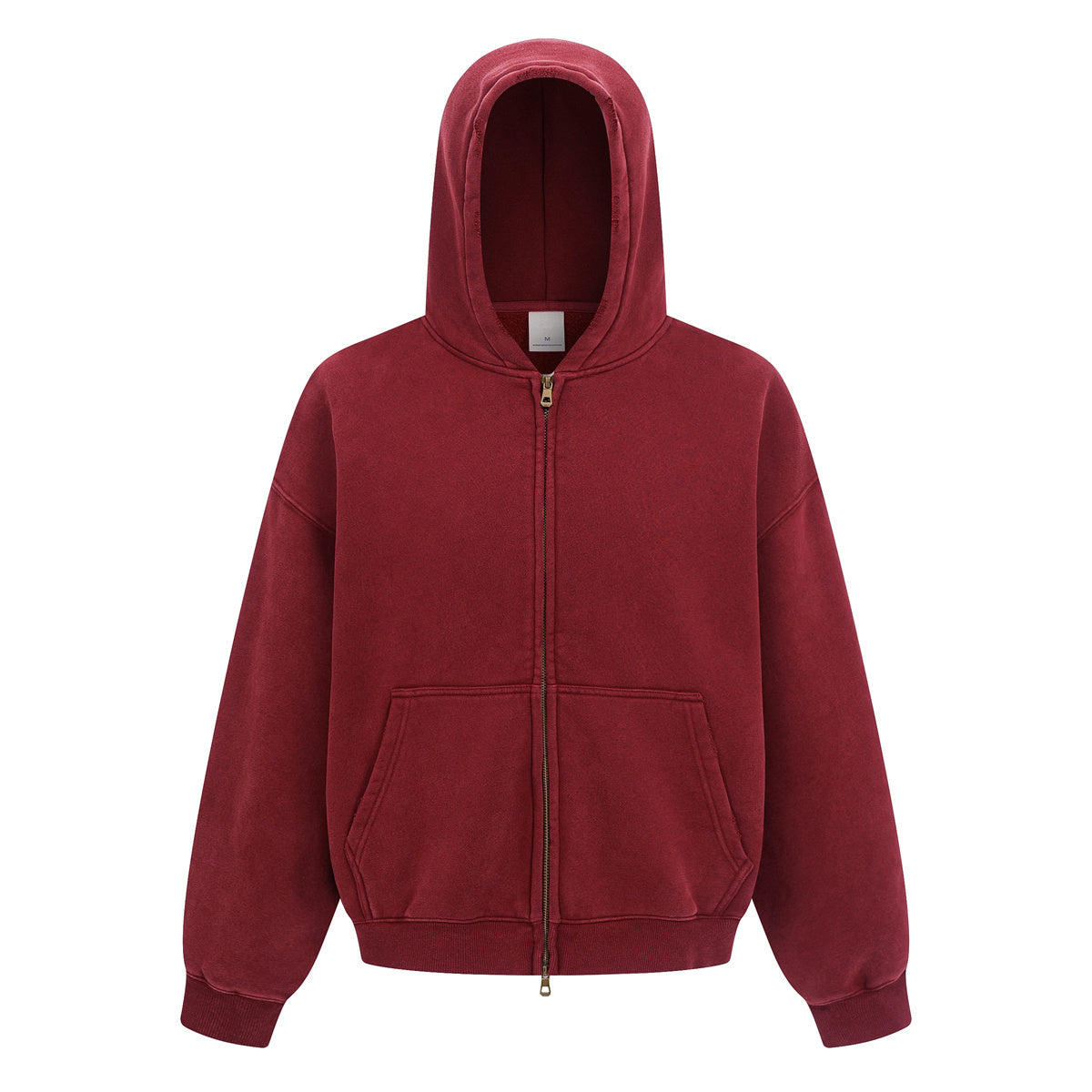 Custom Vintage Washed Hoodie Batik 370GSM Boxy Zipper-up Fleece Hoodie Men's Hooded Collar Coat for Winter