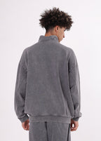Half Zip Stand Collar Vintage Sweatshirt