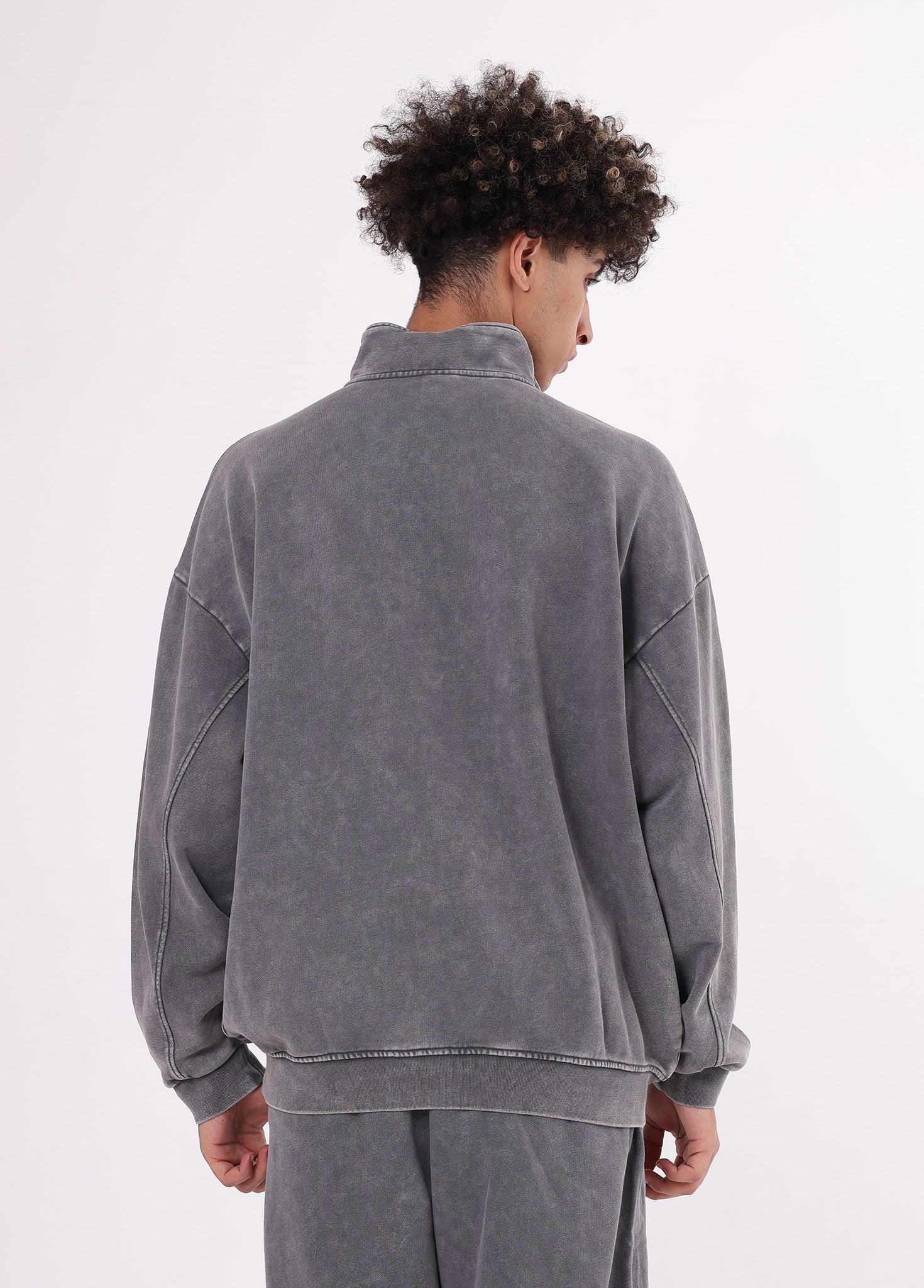 Half Zip Stand Collar Vintage Sweatshirt