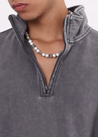 Half Zip Stand Collar Vintage Sweatshirt
