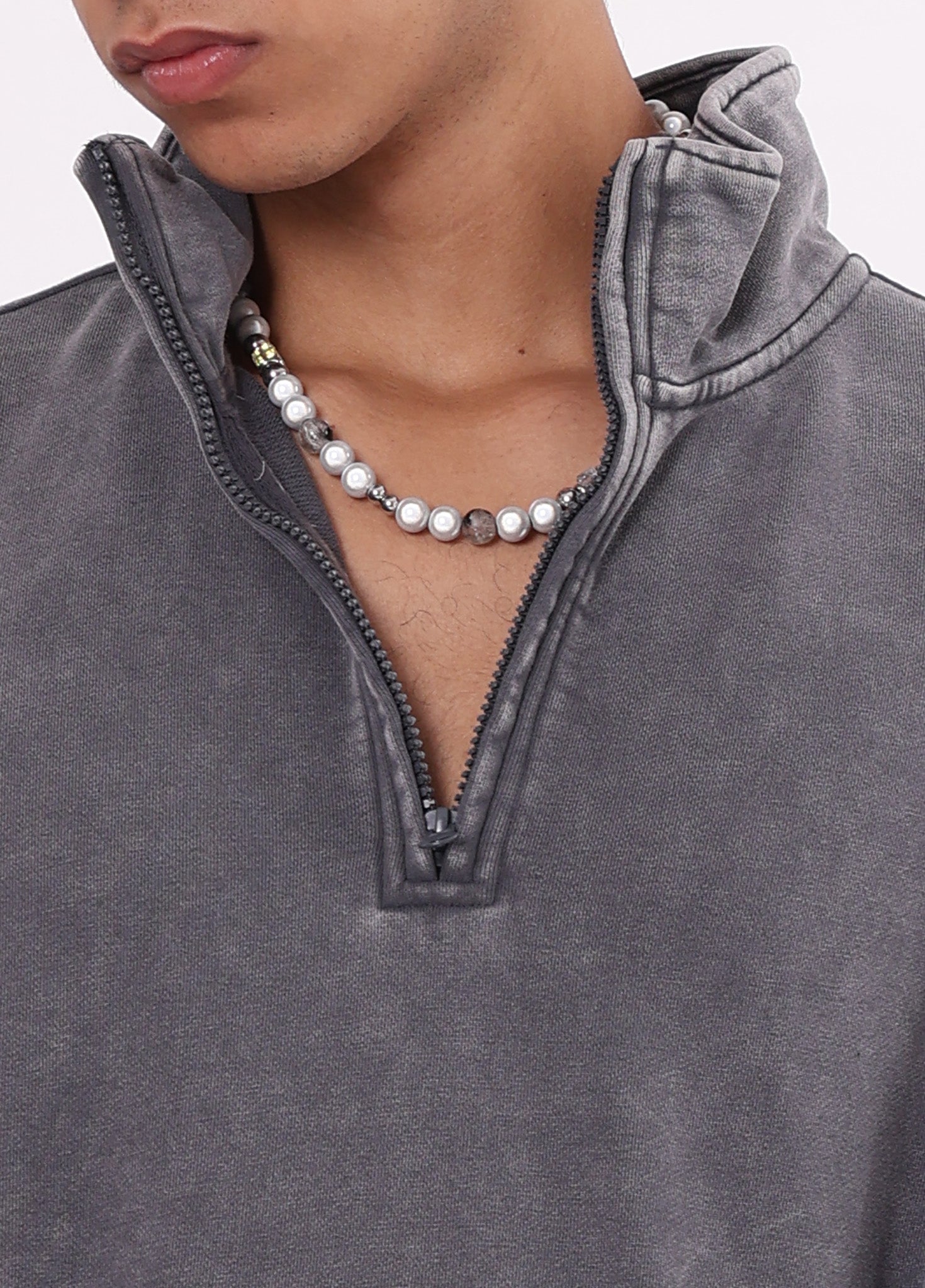 Half Zip Stand Collar Vintage Sweatshirt