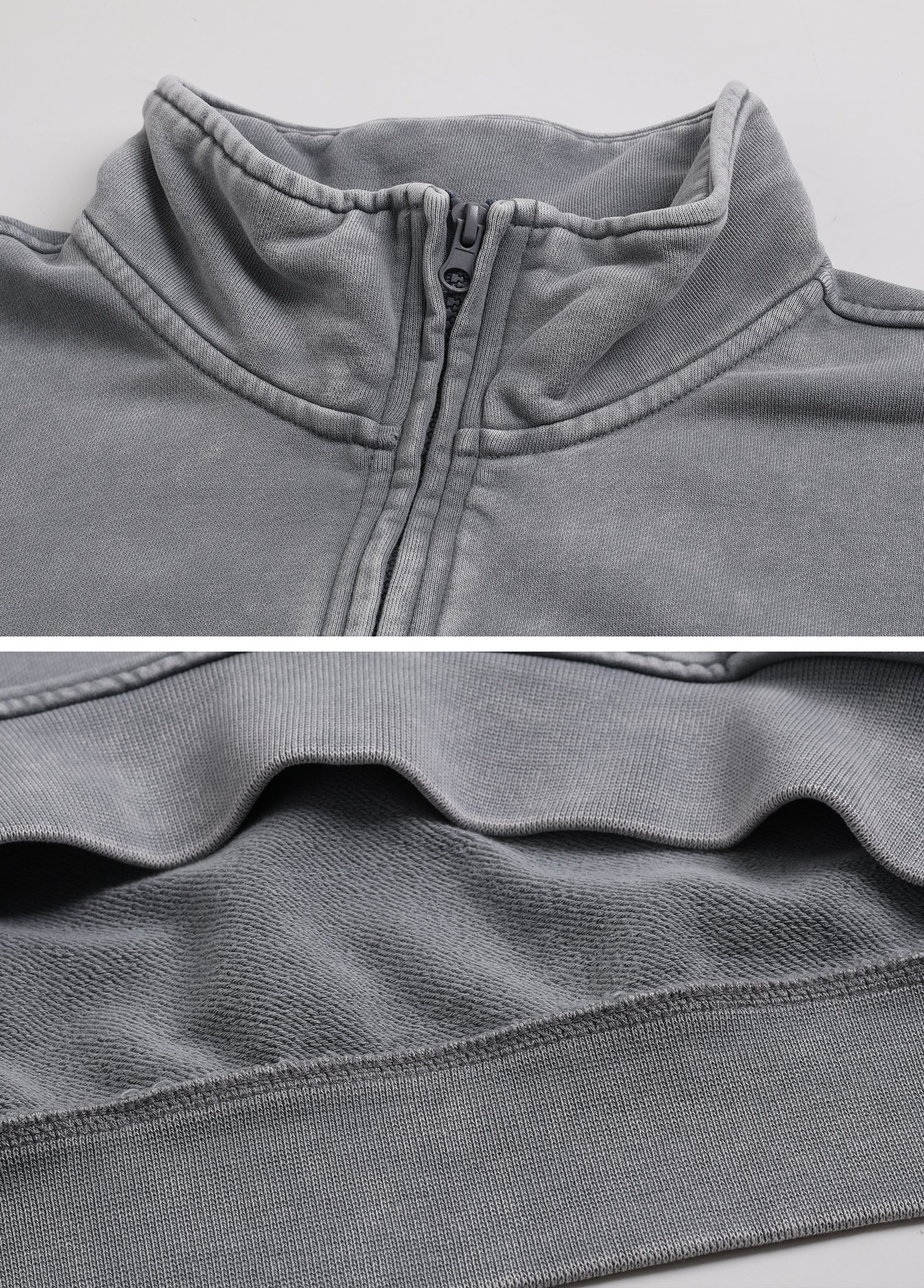 Half Zip Stand Collar Vintage Sweatshirt