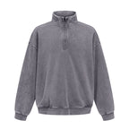 Half Zip Stand Collar Vintage Sweatshirt
