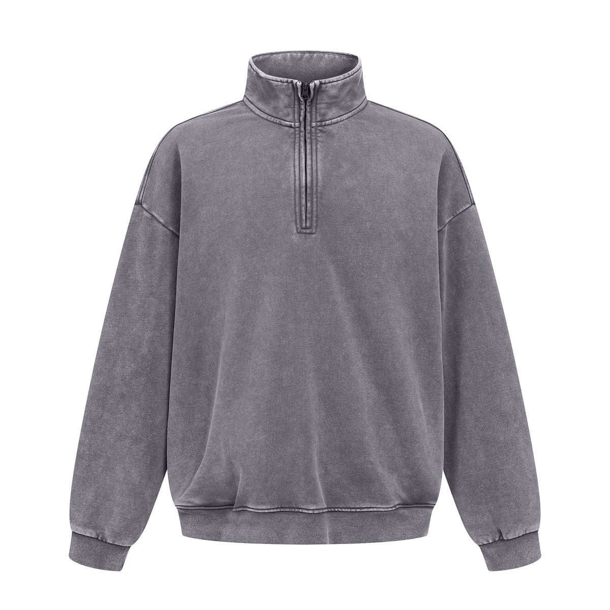 Half Zip Stand Collar Vintage Sweatshirt
