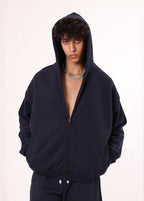 Thermal Side Pockets Zip Up Hoodie