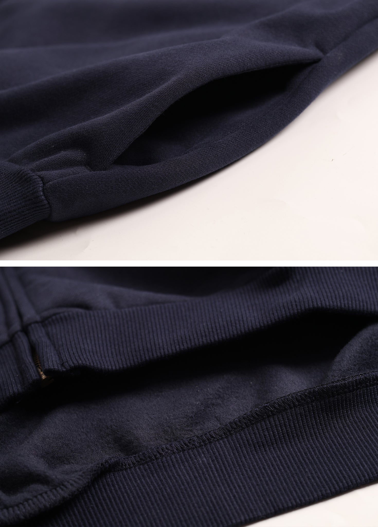Thermal Side Pockets Zip Up Hoodie