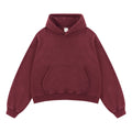Boxy Cropped Slashed Distressed Hoodie