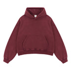 Boxy Cropped Slashed Distressed Hoodie