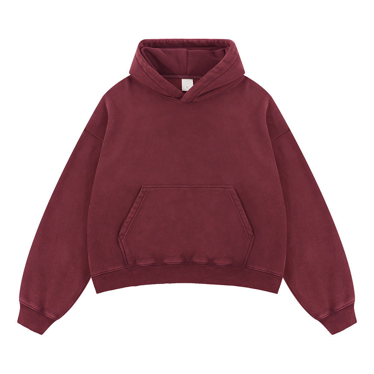 Boxy Cropped Slashed Distressed Hoodie