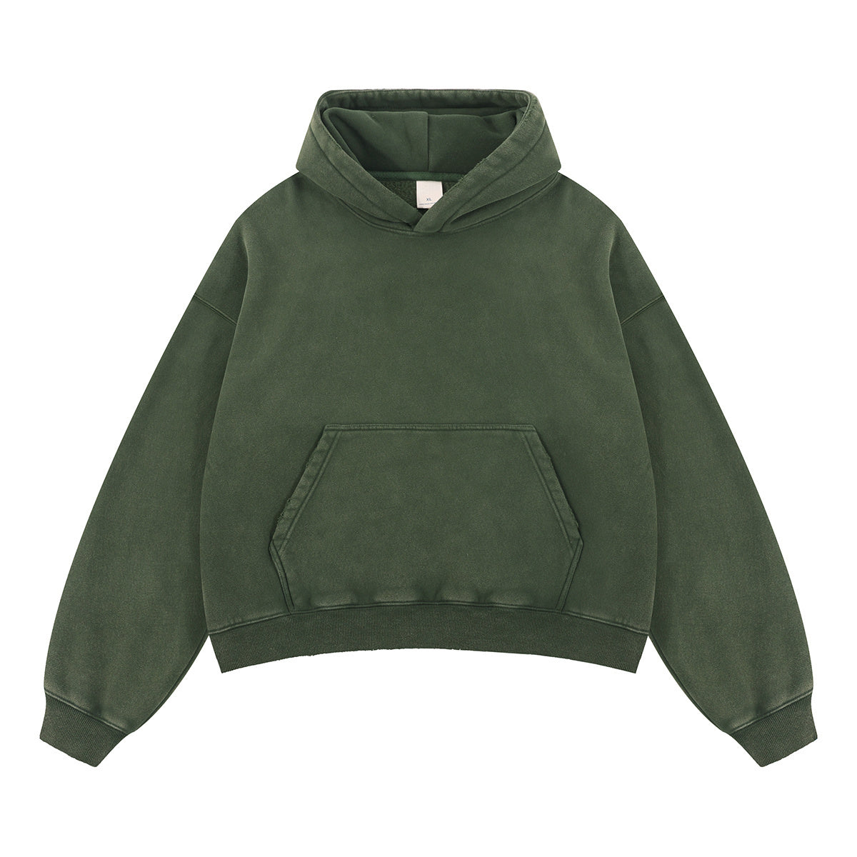 Boxy Cropped Slashed Distressed Hoodie