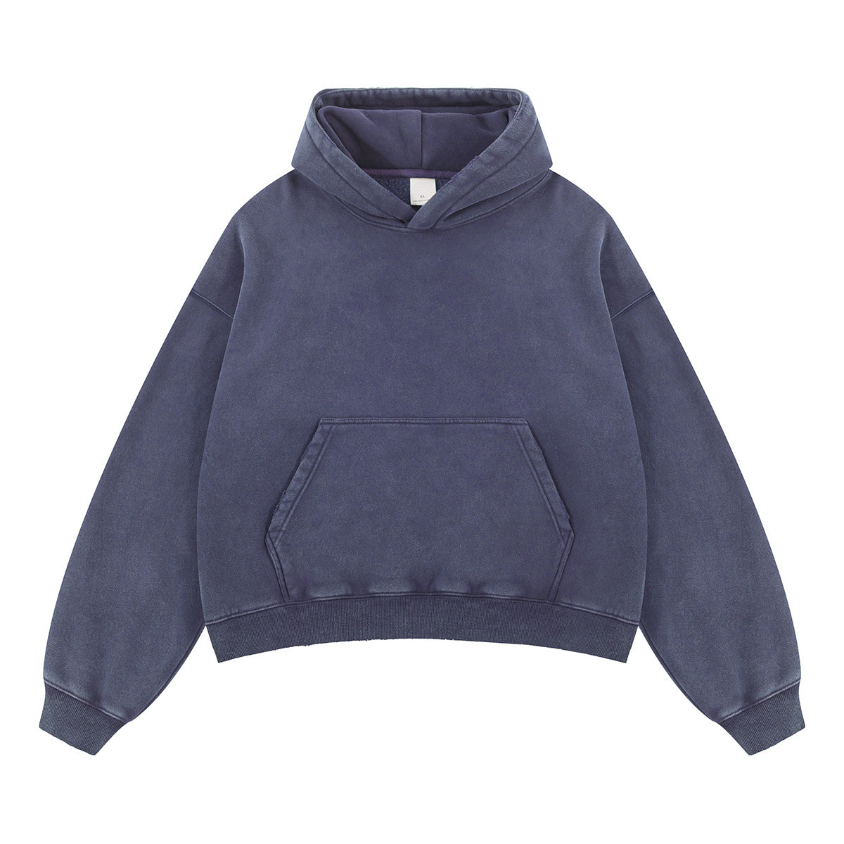 Boxy Cropped Slashed Distressed Hoodie