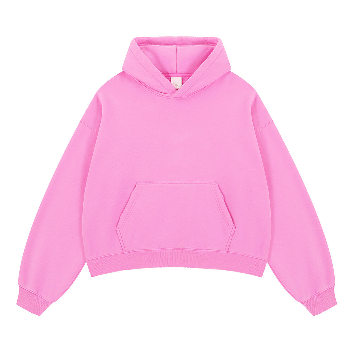 Boxy Cropped Slashed Distressed Hoodie
