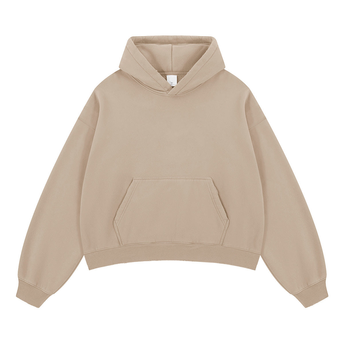 Boxy Cropped Slashed Distressed Hoodie