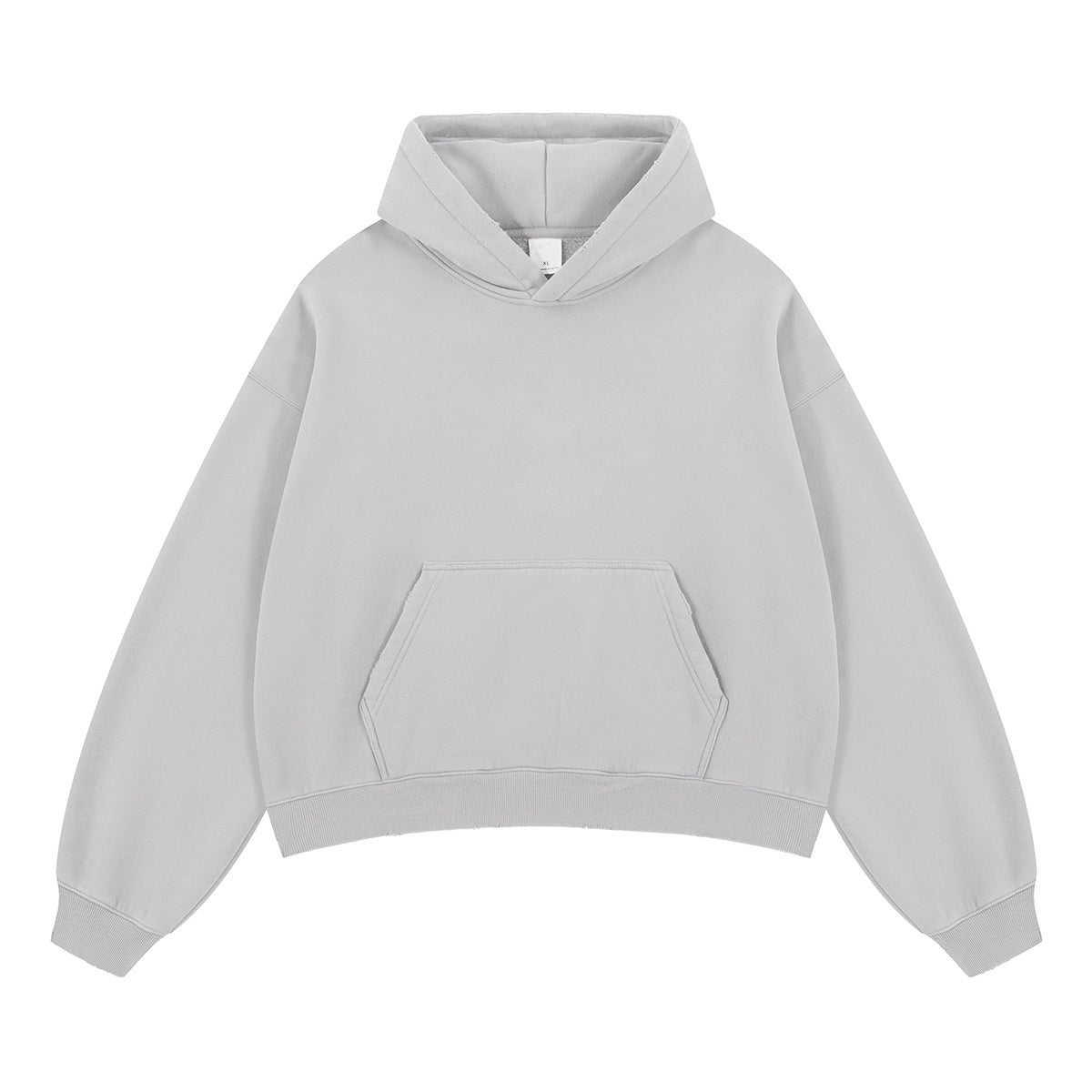 Boxy Cropped Slashed Distressed Hoodie