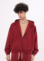Cropped Boxy Fit Full Zip Hoodie