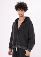 Cropped Boxy Fit Full Zip Hoodie