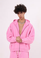 Cropped Boxy Fit Full Zip Hoodie