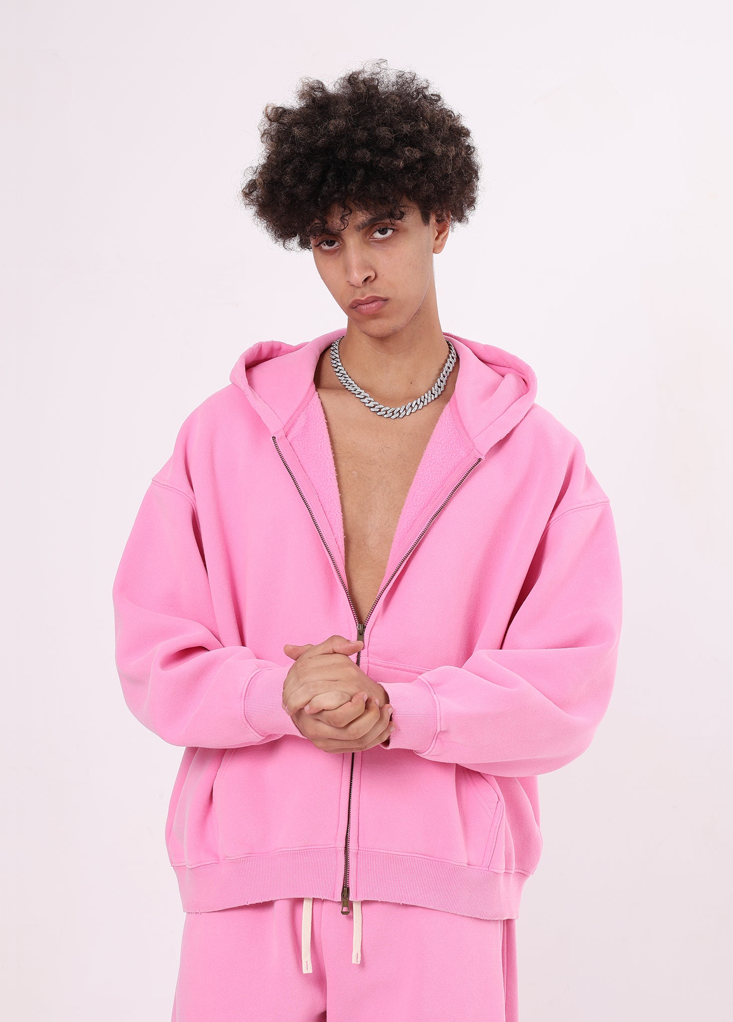Cropped Boxy Fit Full Zip Hoodie