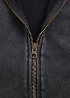 Stand Collar Spliced Sweat Jacket
