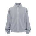Stand Collar Spliced Sweat Jacket