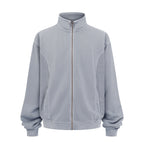Stand Collar Spliced Sweat Jacket