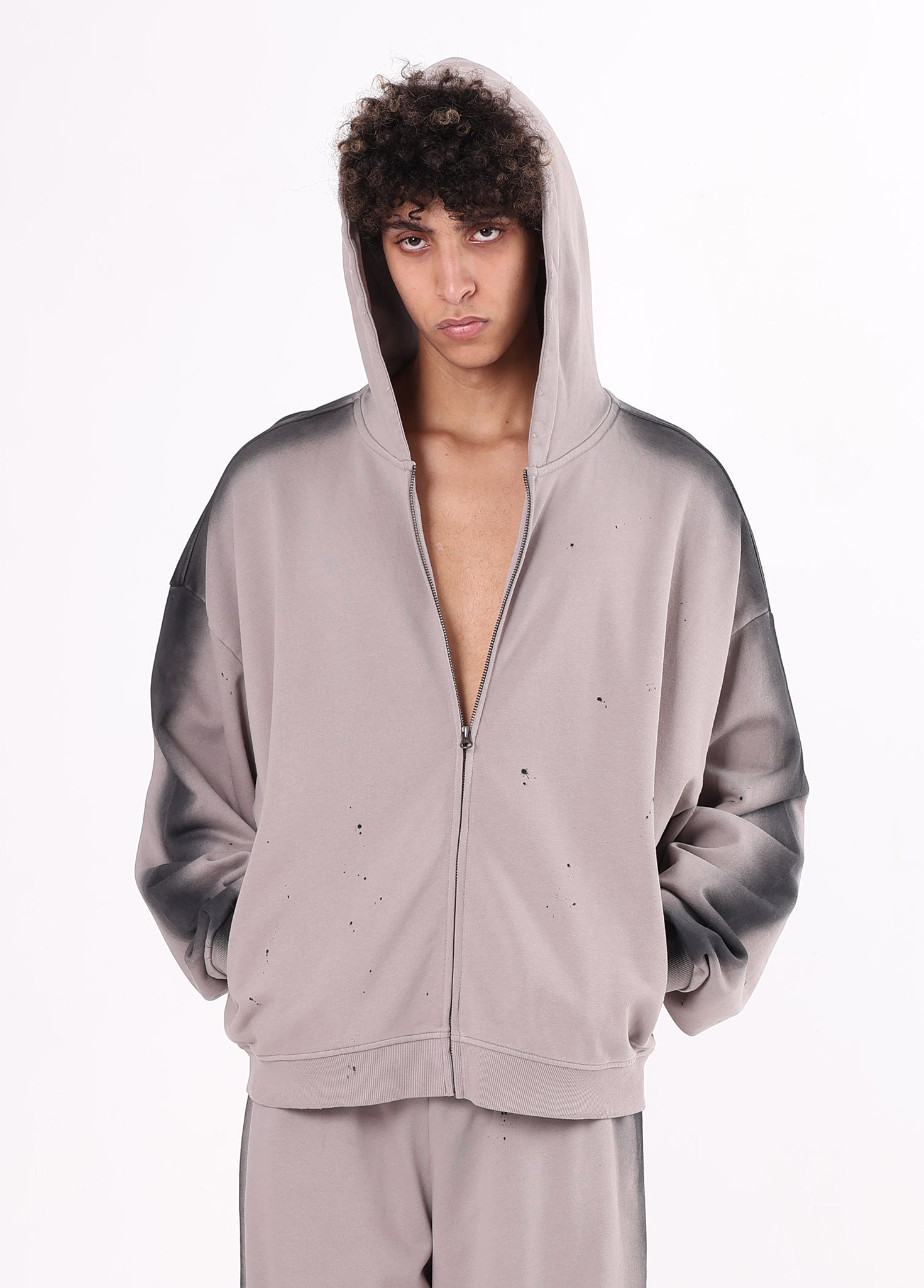 Spray Paint Graffiti Zipper Hoodie