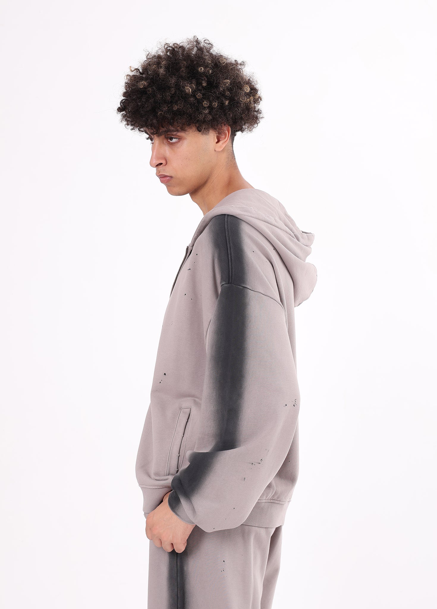 Spray Paint Graffiti Zipper Hoodie