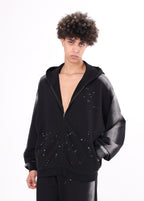 Spray Paint Graffiti Zipper Hoodie