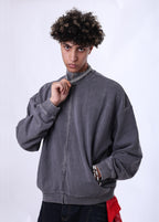 Rib Stand Collar Batik Jacket