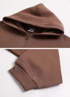 Boxy Cropped Zip Up Hoodie