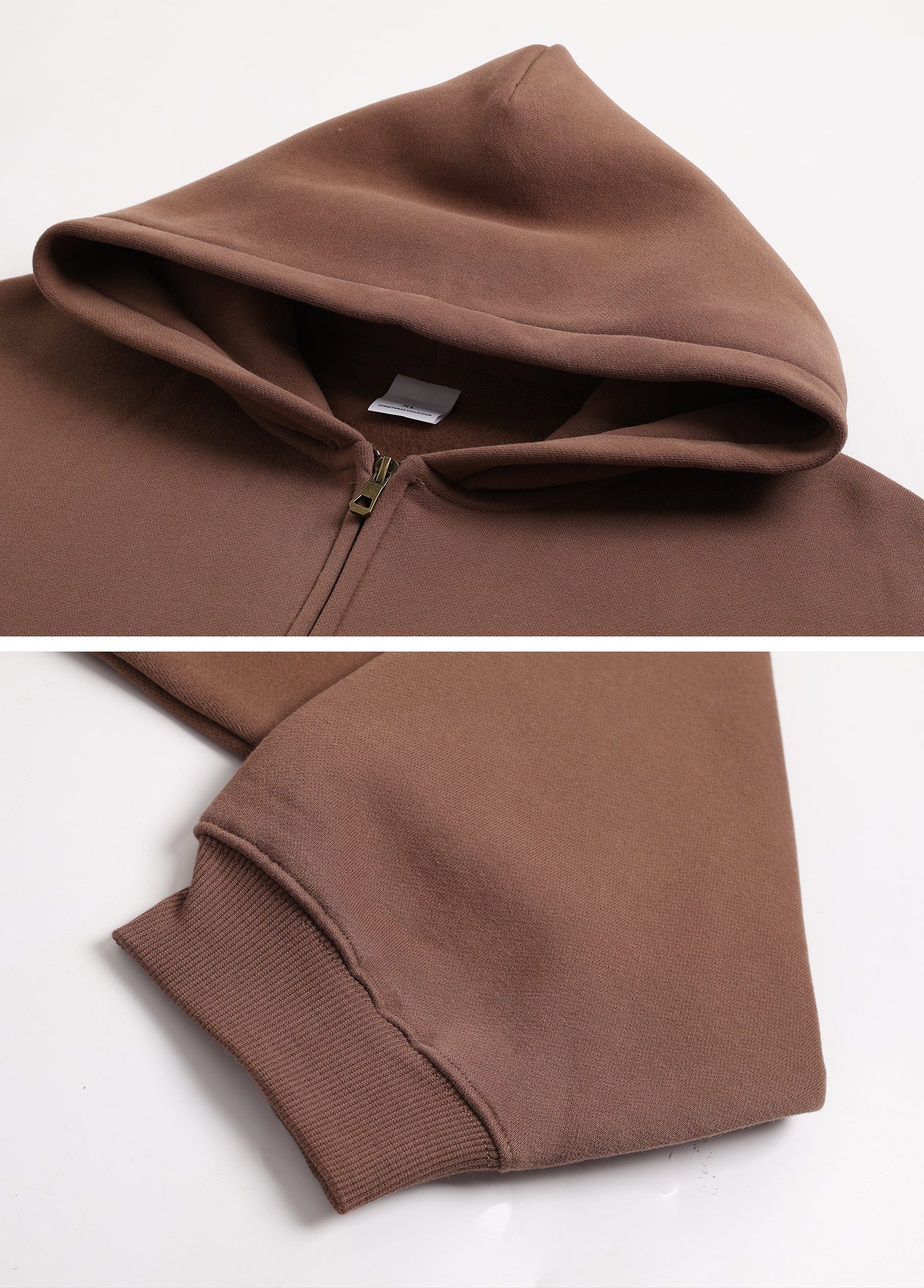 Boxy Cropped Zip Up Hoodie