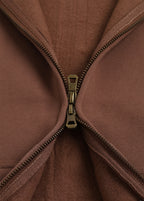 Boxy Cropped Zip Up Hoodie