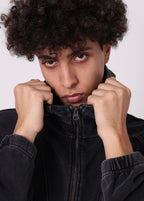 Half Mask Zip Hooded Jacket