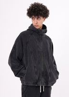 Half Mask Zip Hooded Jacket