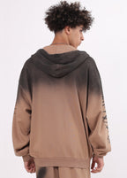 Gradient Brushed Zipper Hoodie