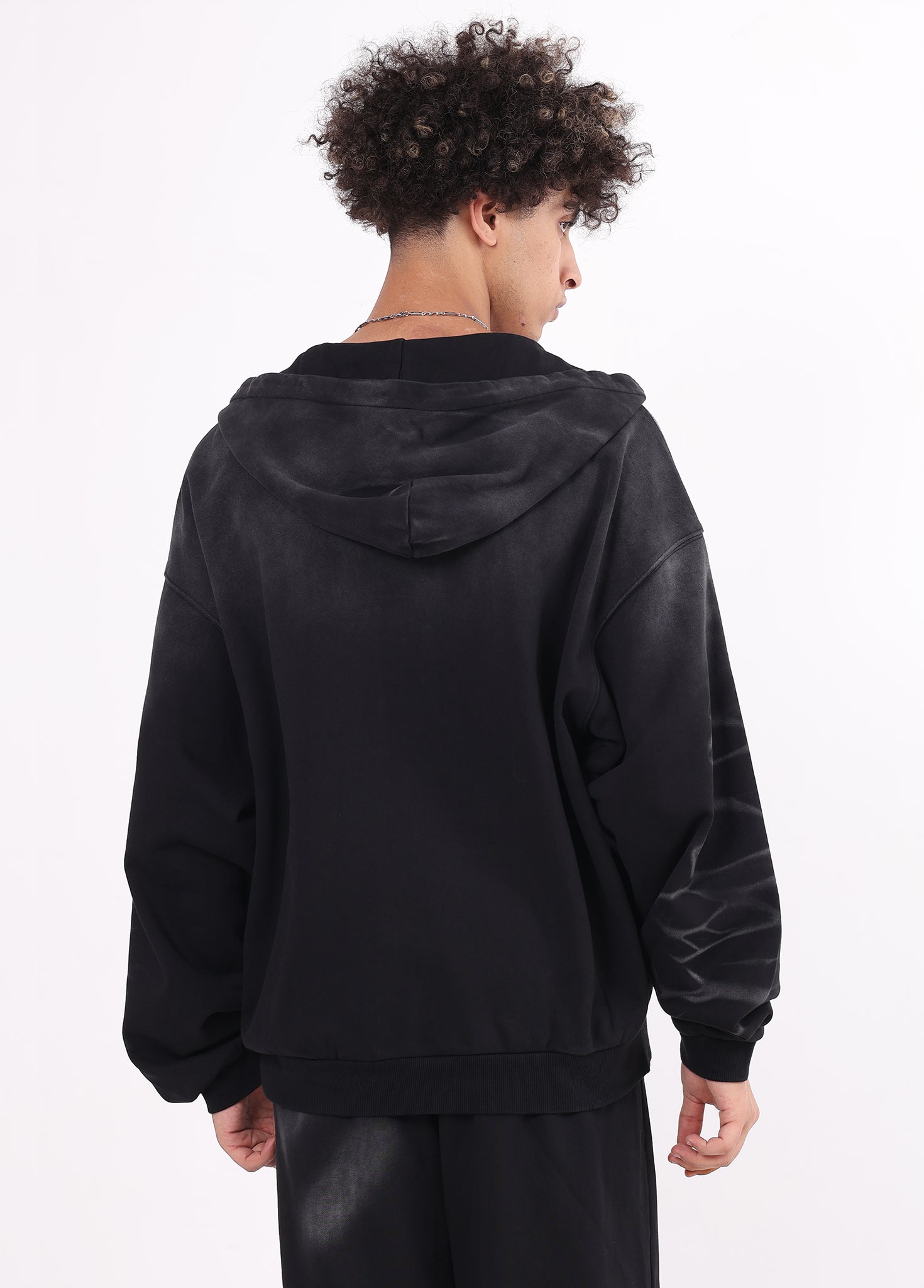 Gradient Brushed Zipper Hoodie